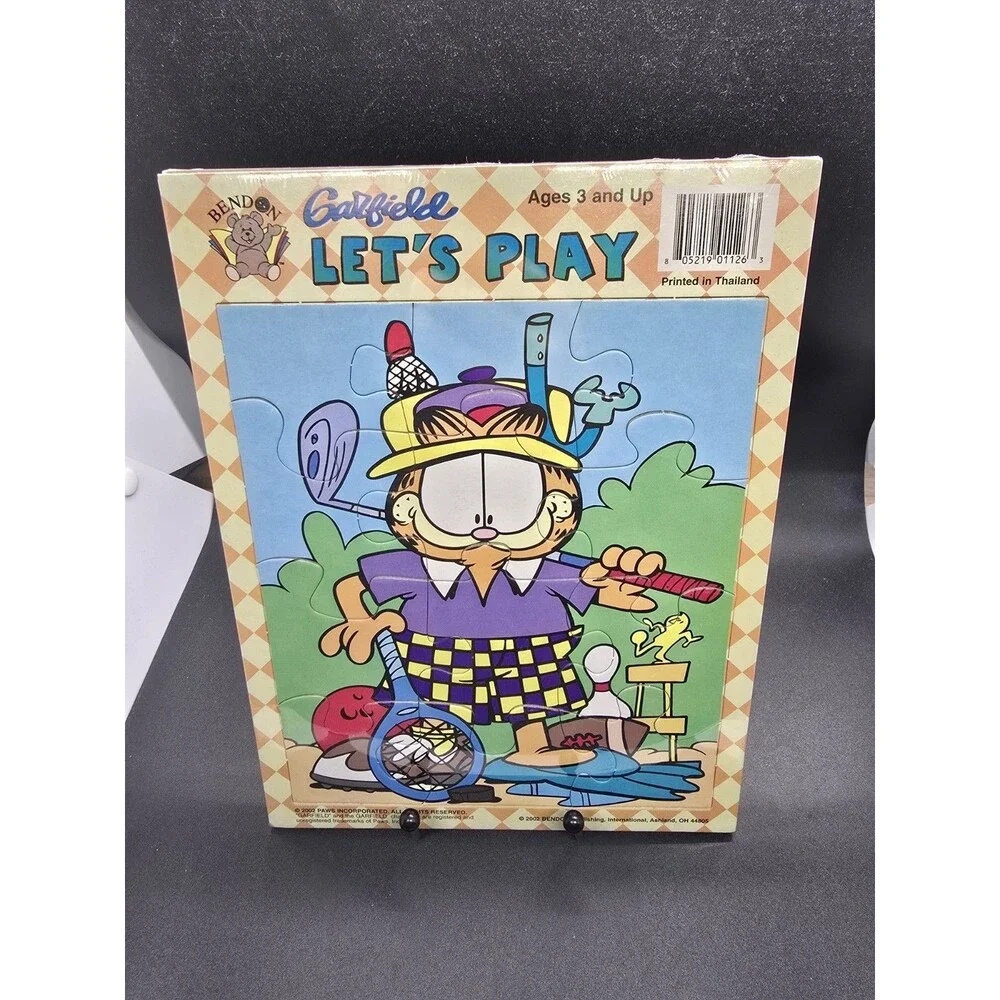 Vintage GARFIELD 2 Bendon Puzzles LET'S PLAY (Sports) FUN FRIENDS (Odie) Sealed
